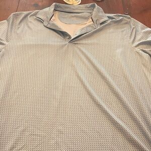 johnnie-O Navy and Cream Geometric Polo Shirt